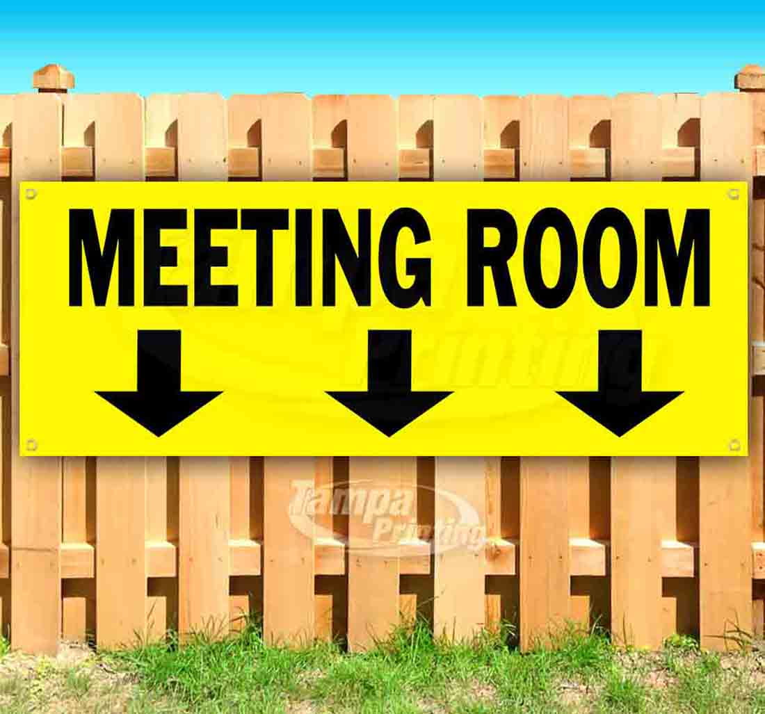 Heavy-Duty Vinyl Single-Sided with Metal Grommets Meeting Room 13 oz Banner Non-Fabric 