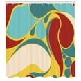 thumbnail image 3 of Urban Graffiti Shower Curtain, Water Marbling Art Inspired Design Droplets and Circles Abstract Shapes, Fabric Bathroom Set with Hooks, 69W X 84L Inches Extra Long, Multicolor, by Ambesonne, 3 of 3