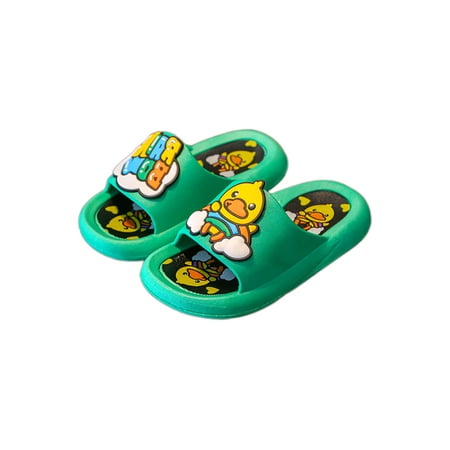 

Lacyhop Kids House Comfortable Flat Heels Flats Childrens Indoor Lightweight Cartoons Slides Non Slip Open Toe Shoes
