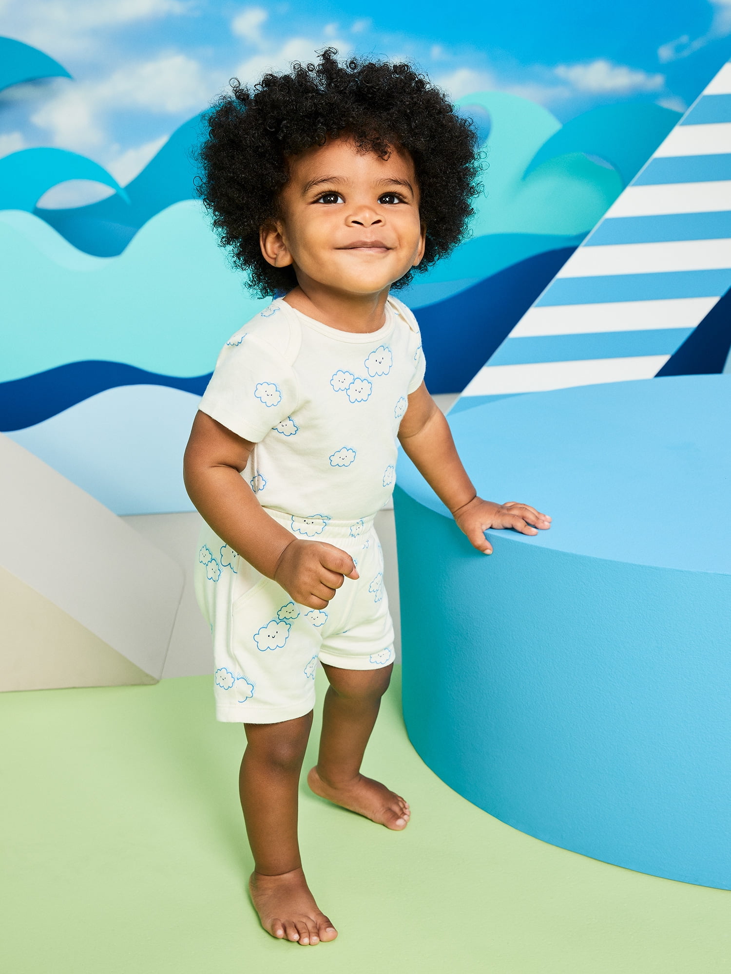 Garanimals Newborn & Baby Boy Cotton Pull-On Shorts, Solids & Prints, 3-Pack, Sizes 0 - 24M