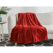 Better Homes & Gardens Rusty Brick Red Velvet Plush Throw Blanket, Oversized Throw