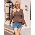thumbnail image 5 of Weardear Lightweight Sweatshirts for Women Casual Pullover Sweaters V Neck Long Sleeve Tunic Tops, 5 of 8