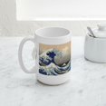 thumbnail image 5 of CafePress - The Great Wave By Hokusai Large Mug - 15 oz Ceramic Large White Novelty Mug, 5 of 6