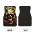 thumbnail image 2 of Fuzoiu Butterfly Flower Plant Skull Print Carpet Floor Mats for Car,Car Foot Mat Set,Universal Fit 4 Piece Mat Pad Set,Fits Most Cars Trucks Vans Sedans SUV Auto Carpet Mat Se, 2 of 7