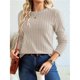 thumbnail image 5 of Camisas de Larga para Mujer, Tops de Moda de Otoño, Suéteres Elegantes de Cuello Redondo, Túnicas, Ropa de Invierno, Conjuntos Casuales Albaricoque XXL, 5 of 8
