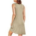 thumbnail image 6 of YAYUBA Hawaiian Dresses for Women Ladies Fashion Casual Loose Solid Color With Pocket Summer Beach, Vacation, Or Sundress, 6 of 7