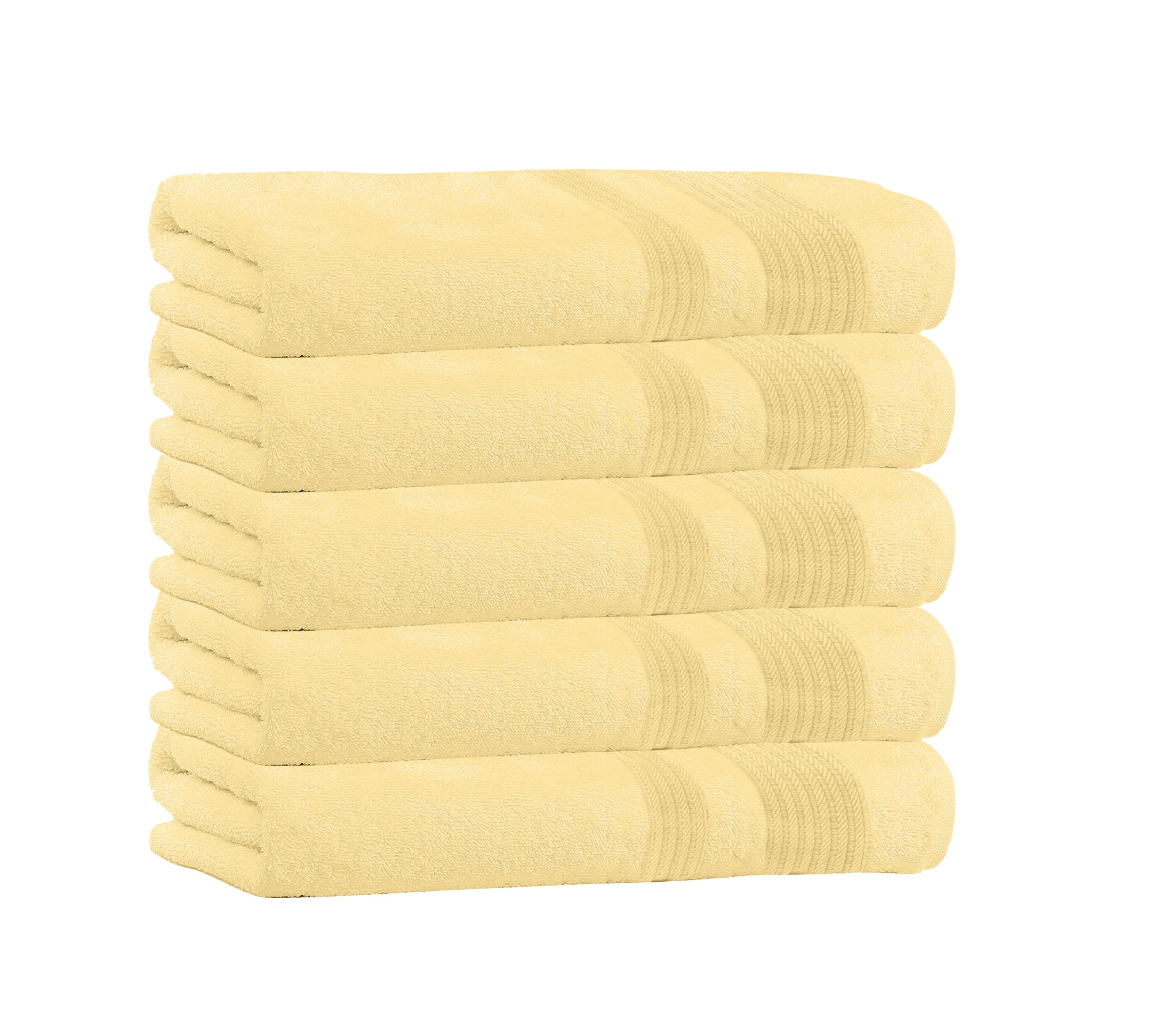 100 Cotton 5Pack Bath Towel Sets Extra Plush & Absorbent Oversized