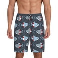 thumbnail image 1 of Balery Cute Shark Pantalones cortos de pijama de punto de algodón para hombre con cinturilla y bolsillos-Medium, 1 of 6