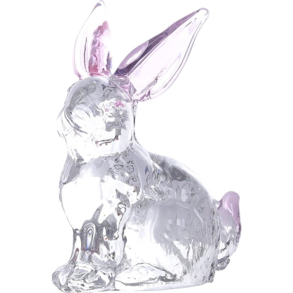 Jiibva Glass Rabbit Figurine Cute Crystal Rabbit Statue Tiny Animal Sculpture Art Animal Decor Ornament for Home Office