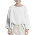 thumbnail image 3 of Asxite Toddler Tops Long Sleeve Sweatshirt Casual Loose Solid Crew Neck Fall Winter, 3 of 7