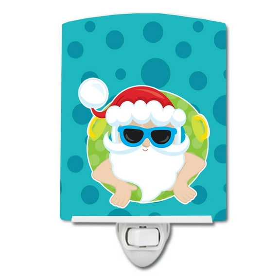Caroline's Treasures BB9068CNL Beach Santa Claus #1 Ceramic Night Light, 6x4x3", multicolor