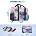 thumbnail image 3 of Abstract Circles and Lines Reusable Grocery Bags with Handle Side Pocket Waterproof Shopping Portable Tote, 3 of 8