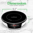 thumbnail image 2 of NutriChef Portable Single Burner Cooktop - Electronic Plug-in, Flameless Burner Design with Digital Display, 17 Temperature Range, Sensor Touch Controls and Auto Shut Off Function, 2 of 7