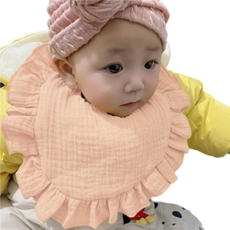 

Qufokar Baby Neck Scarf Bibs for Old People Babys Boys Girls Towel Ruffle Cotton Lace Cute Bag Bibs Burp Cloths Sixteen Colours Outwear Solid Colours