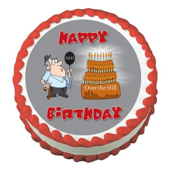 Over the Hill Edible Frosting Sheet Photo Image Cake Topper