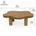 thumbnail image 4 of Cloud Shaped Coffee Table Natural Wood 40" with 4 Round Legs for Living Room, 4 of 8