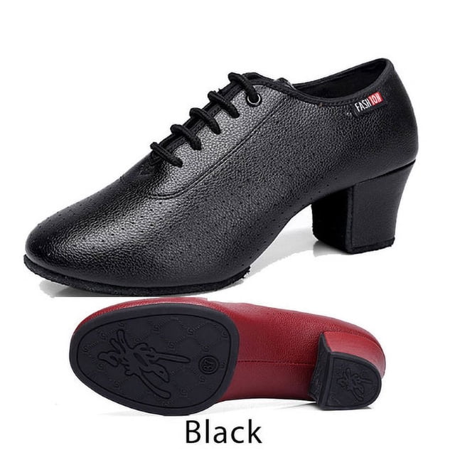 Zapatos de baile latino para mujer, zapatos de salón de Salsa, suela suave, zapatos de práctica de baile de PU, tacón de 5cm, zapatillas de baile para mujer