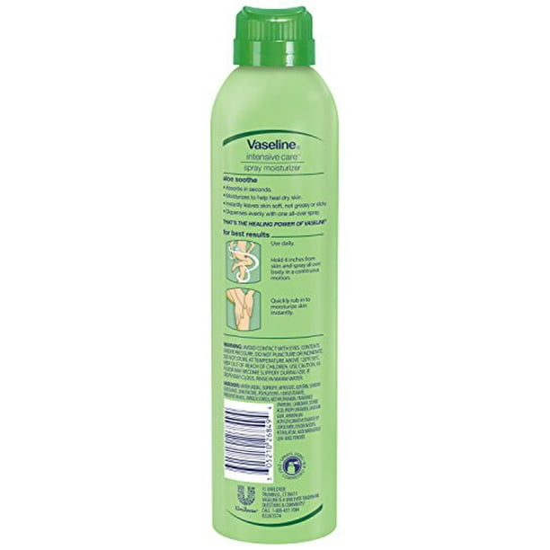 Vaseline Intensive Care Spray Moisturizer, Aloe Soothe 6.5 oz Walmart