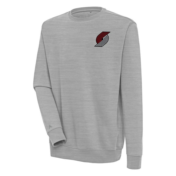 Men's Antigua  Heather Gray Portland Trail Blazers Victory Pullover Sweatshirt