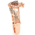 thumbnail image 3 of Claddagh Smoky Quartz Diamond Ring In Solid 14k Rose Gold, 3 of 6