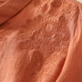 thumbnail image 4 of Vestidos Casuales Para Mujer, Blusas De Mujer De Moda Blusa de lino sintético con bordado, mangas 3/4, botones y cuello vuelto para mujer, 4 of 8