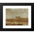 thumbnail image 2 of Jan van Goyen 18x14 Black Modern Framed Museum Art Print Titled - A River Landscape with a Ferry Boat and a Castle by a Town Beyond (1645), 2 of 5