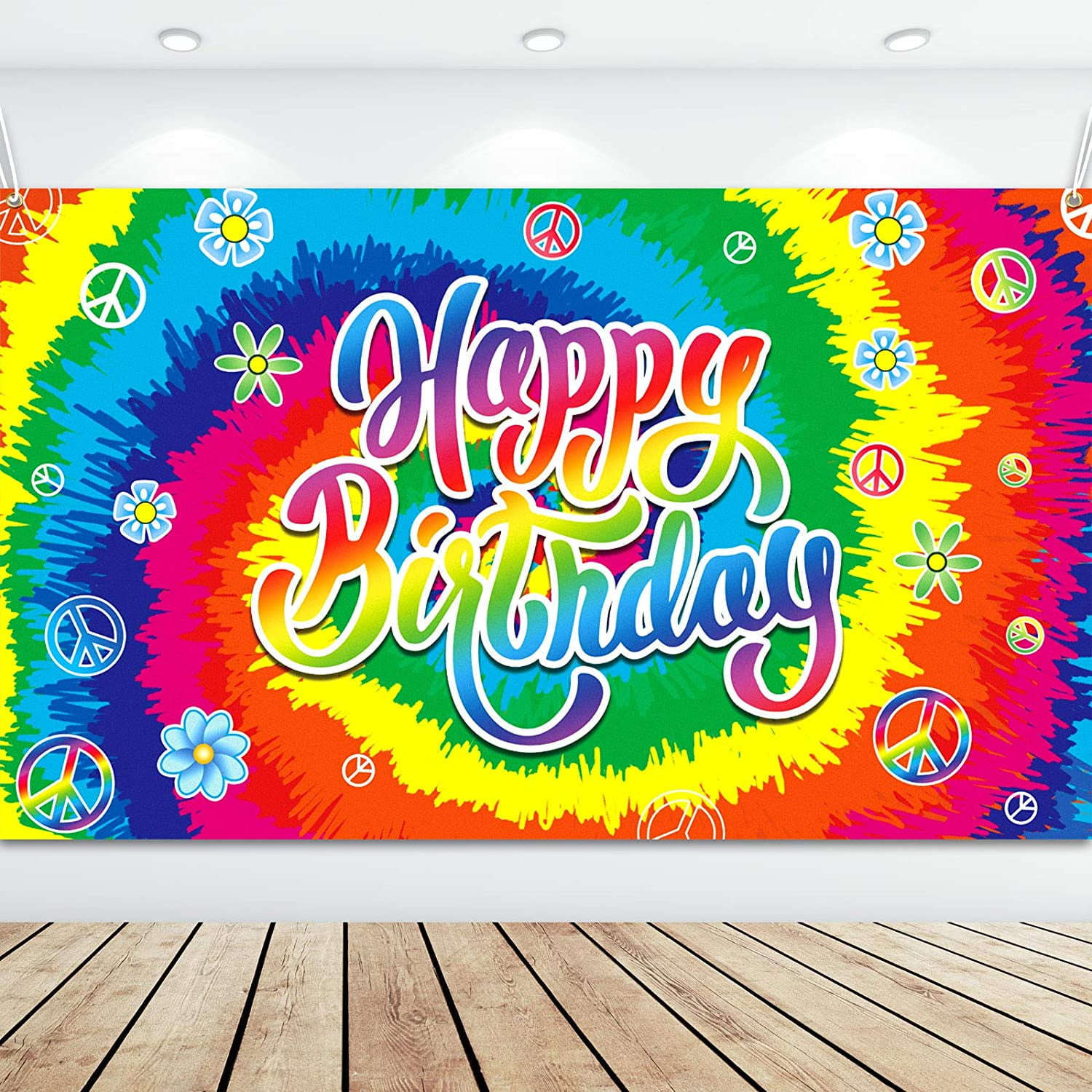 FanShow Tie Dye Birthday Banner 60's Theme Happy Birthday  Backdrop Hippie Birthday Party Decorations Groovy Sign Rainbow  Birthday Backdrop for Birthday Anniversary Party Background,  x  |  Walmart Canada