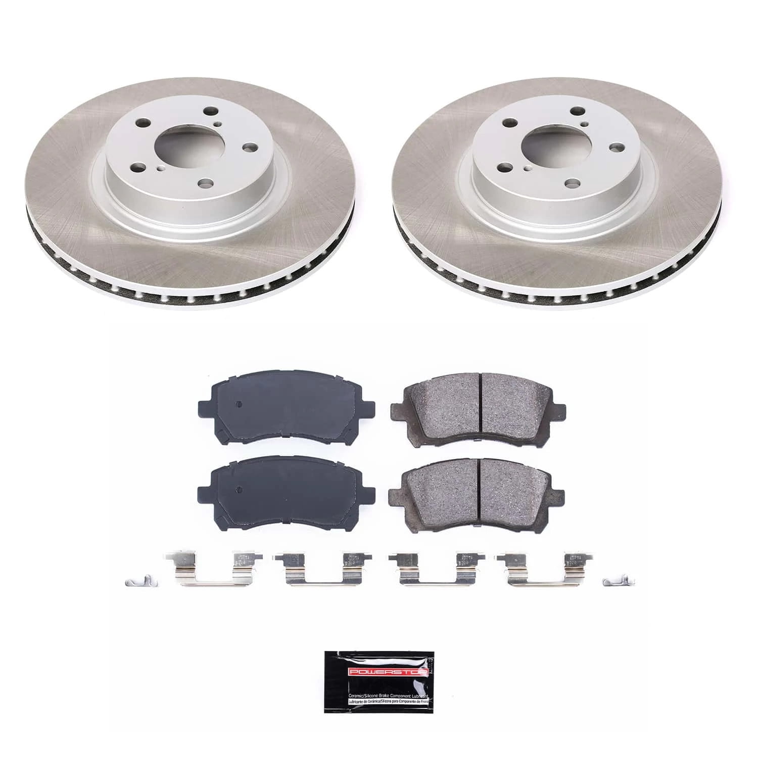 PowerStop Front Semi-Coated Rotor and Low-Dust Ceramic Brake Pad Kit SC120