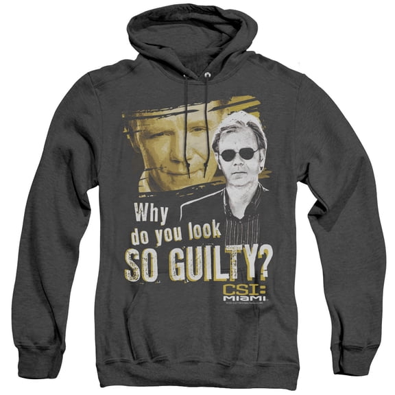 Csi Miami So Guilty Adult Heather Hoodie Sweatshirt Black
