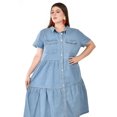 thumbnail image 4 of Vestido denim Roman Fashion Tallas Extras 028 Mezclilla tono claro azul 40, 4 of 6