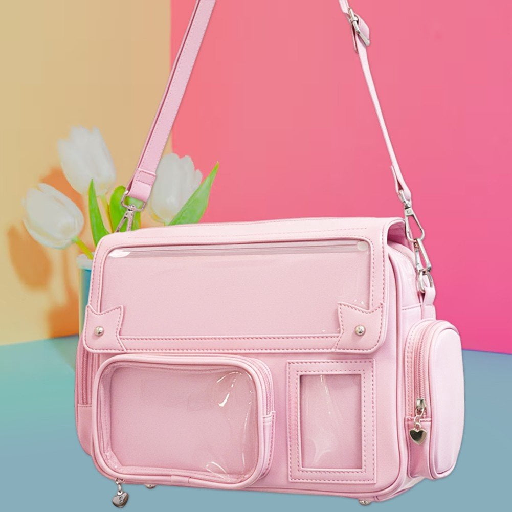 Vjnyvs Japanese Backpack Kawaii Ita Bag Y2K Harajuku Shoulder Crossbody Bag Leather Bag Anime Handle Rucksack Bag for Woman