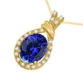 thumbnail image 3 of Mauli Jewels Engagement Necklace for Women 1.90 Carat Beautiful Oval Shape Gemstone And Diamond Pendant 4 prongs 10K Yellow Gold With 18'' Rope Chain|Silver Chain, 3 of 6