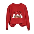 thumbnail image 3 of QTOCIO Sweat-Shirt pour Femmes, Chandail en Molleton Surdimensionné pour Femmes, Chandails en Molleton à Col Rond Imprimé à Manches Longues Sans Capuche Mode et Loisirs, 3 of 5