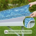 thumbnail image 6 of Blue White Tie Dye Swirl Pattern Square Fitted Tablecloth with Elastic Edge,Square Table Cover,Washable Elastic Table Cover for Home Kitchen Party Decor 34"x34", 6 of 6