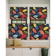 thumbnail image 2 of Colored Leaves Short Blackout Curtains 24 Inch Long Spring Retro Pastoral Plant Rod Pocket Kitchen Curtains, 2 Panels Thermal Insulated Room Darkening Drapes for Bedroom, 42"W x 24"L, 2 of 5