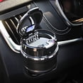 thumbnail image 3 of Cenicero para coche, cenicero desmontable de fácil limpieza con luz LED con tapa abatible, cenicero autoextinguible para coches, furgonetas, camping al aire libre, 3 of 5