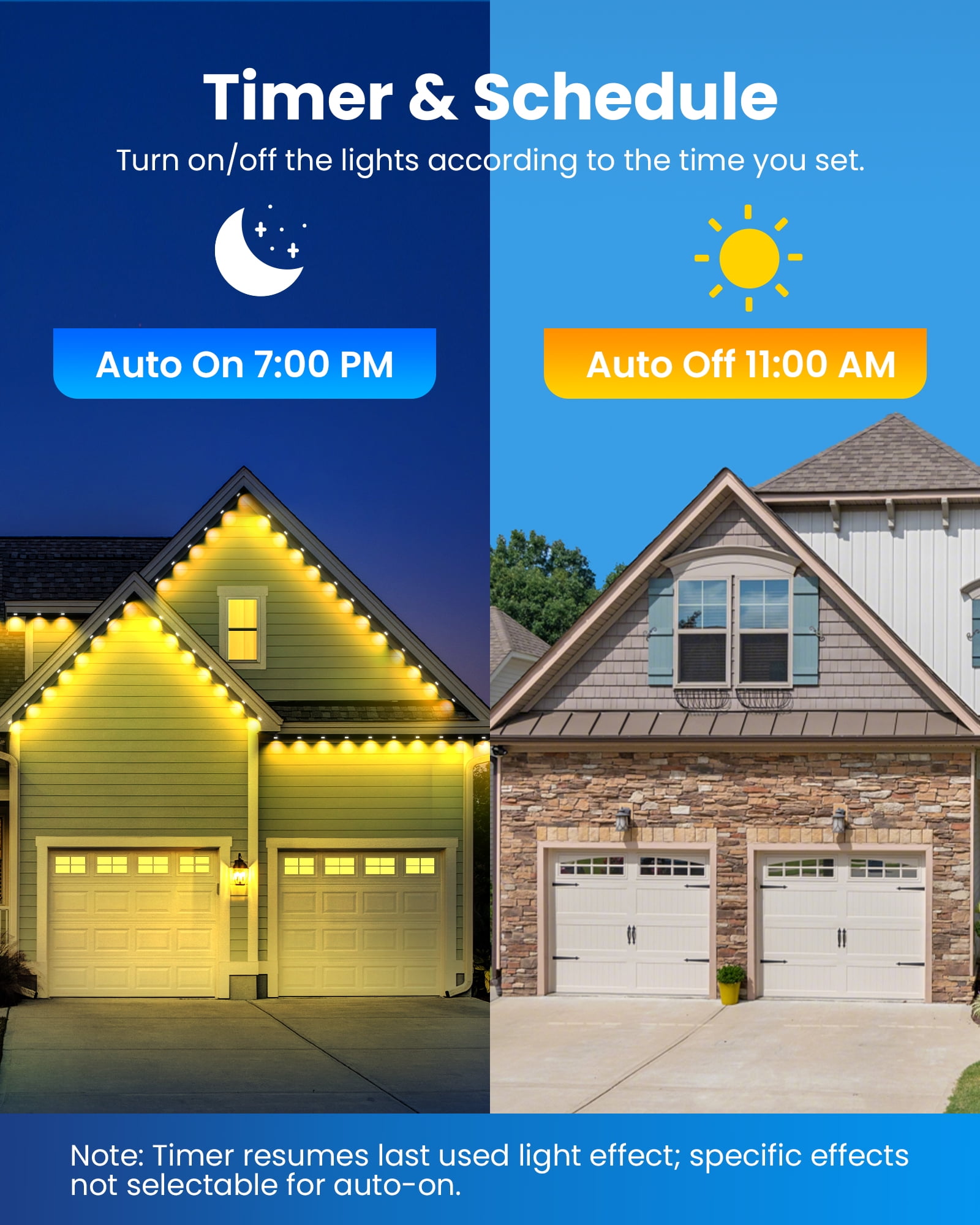 DAYBETTER 100ft Permanent Outdoor Lights, RGB Eaves String Lights with 50LED, Remote/APP Control, IP65 Waterproof, for Garden Halloween Christmas Party Decorations