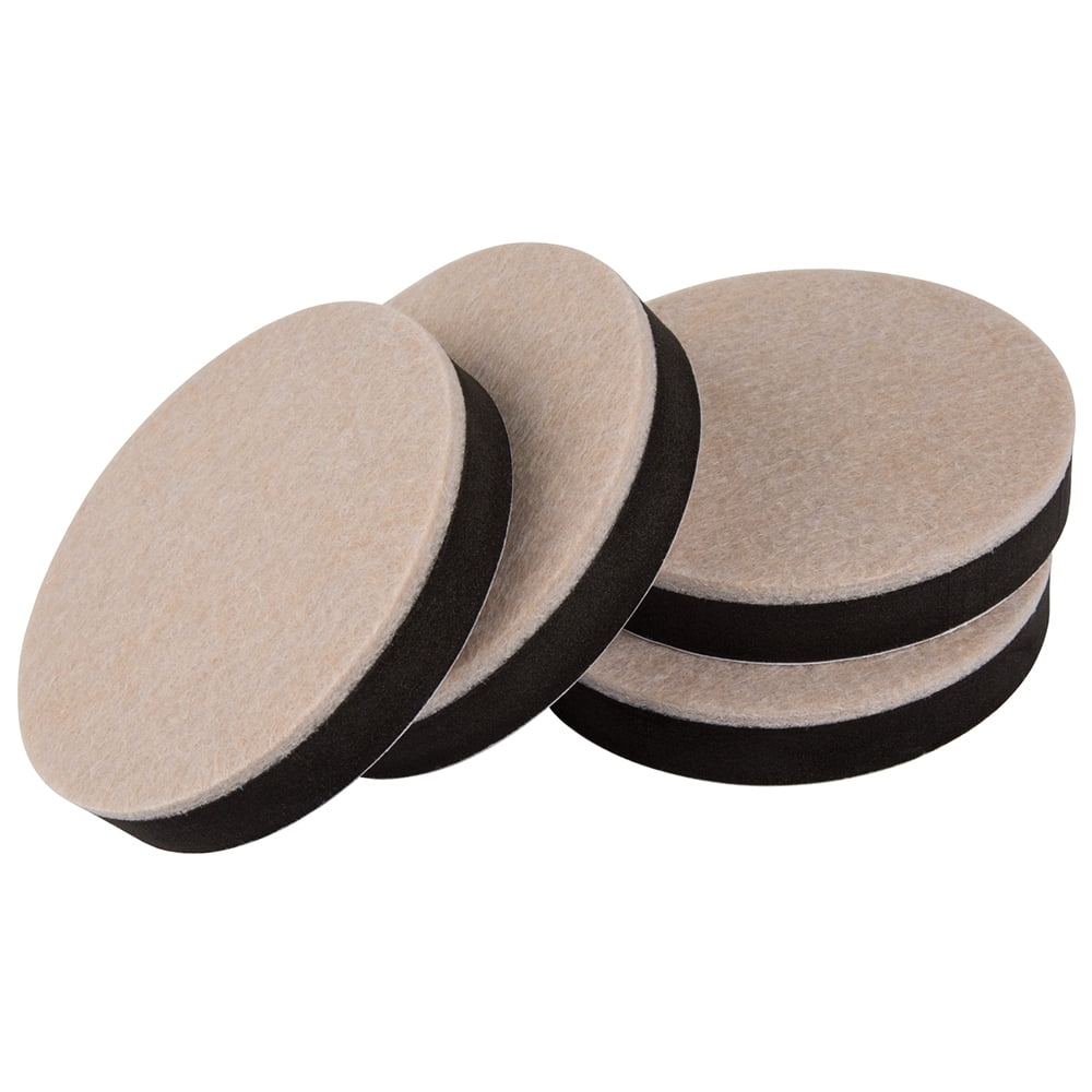 (2 pack) Super Sliders. 5 inch Round Felt Furniture Sliders Beige, 4 Pack