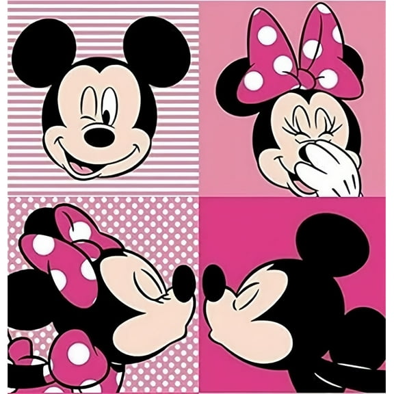 Mickey and Minne Cartoon Theme DIY Diamond Painting Kits for Adult，5D Full Drill Craft Painting Kits Home Wall Decor，12 x 16 inch.