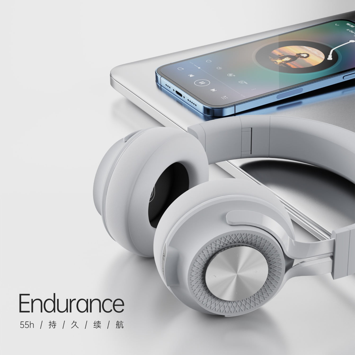 Fingertime Wireless Bluetooth Headphones for Sports & Gym, Over-Ear Headset with Microphone for Students, Fashion Noise Cancelling