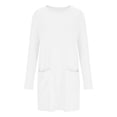 thumbnail image 4 of Robe Grande Taille pour Femmes 2025 Automne Été Tendance Décontractée Ample à Manches Longues à Col Rond Longueur Genou avec Poches, 4 of 5