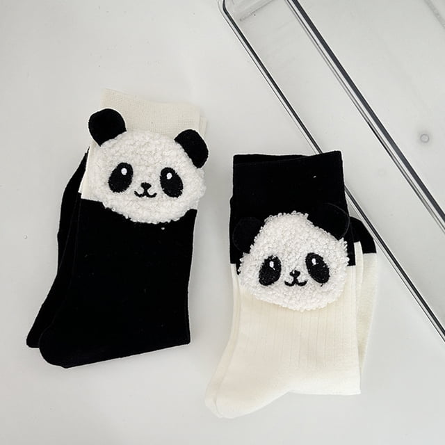 unbranded 2 Pares De Calcetines Panda De Para Mujer Con Adorable Y Colores Variados