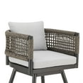 thumbnail image 6 of Piper 30 Inch Outdoor Swivel Barstool Chair- Rope Woven- Gray Cushions, 6 of 6