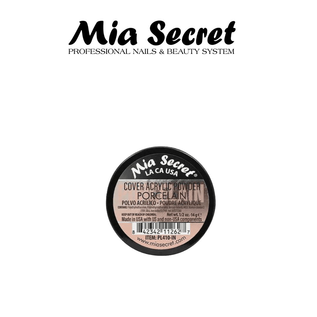 Mia Secret - Liquid Monomer 2oz & Cover Acrylic Powder (Cover White Peony+ Porcelain) 0.5 oz Combo