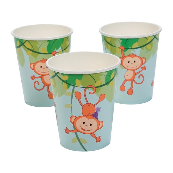 1St Zoo Paper Cups (8Pc) - Party Supplies - 8 Pieces
