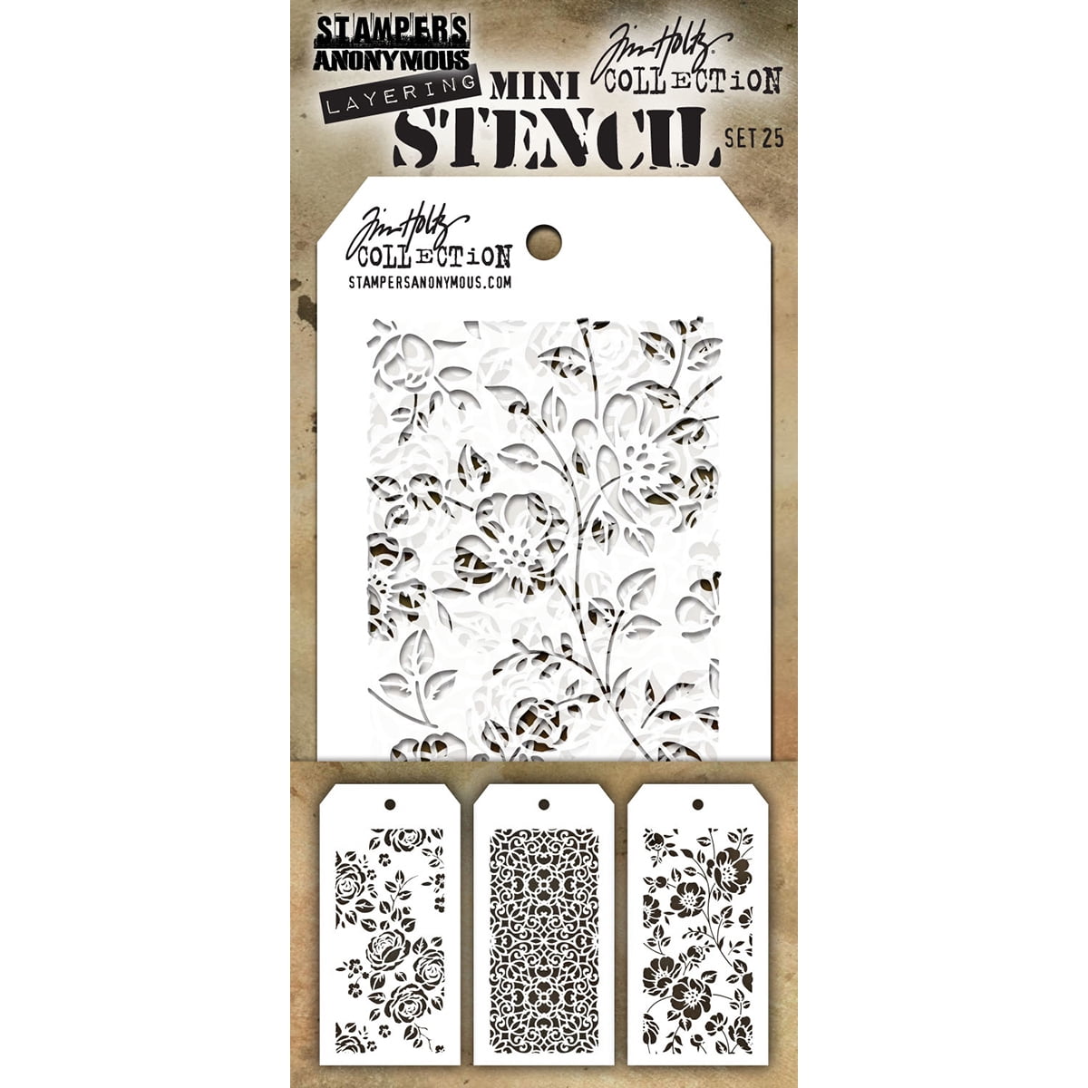 Tim Holtz Mini Layered Stencil Set 3/Pkg-Set #25