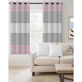 thumbnail image 2 of Pink Striped Blackout Curtains 84 Inches Long for Bedroom, Multicolor Grey White Horizontal Stripes Thermal Insulated Room Darkening Black Out Window Curtain Panels Grommet Drapes for Living Room, 2 of 8