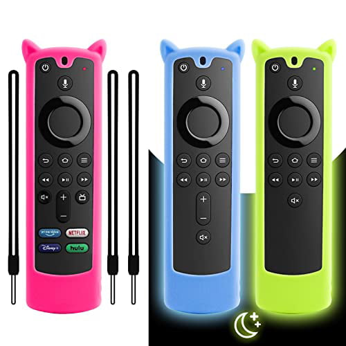 Silicone Protective Case Sleeves with Lanyard Glow in Dark 3rd Gen 2021 Release LEFXMOPHY Glow Green Remote Case Replacement for FireTVstick Alexa Voice Remote 