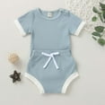 thumbnail image 6 of Baby Boys Girls Gifts Toddler Baby Girls Summer Short-sleeved Solid Color Romper Shorts Clothes Set Going Out Outfits for Girls, 6 of 8