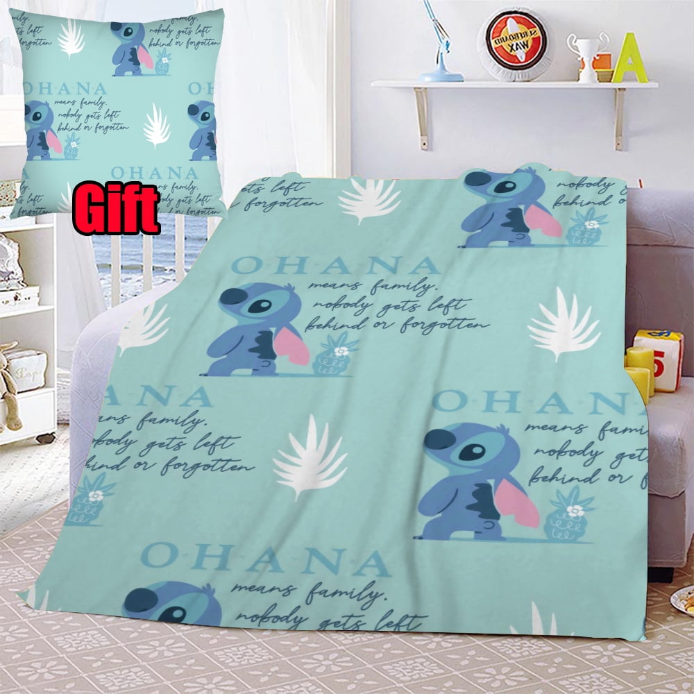 Disney Lilo & Stitch Blankets With Pillow Cover Super Cozy Soft Lightweight Blankets For Office